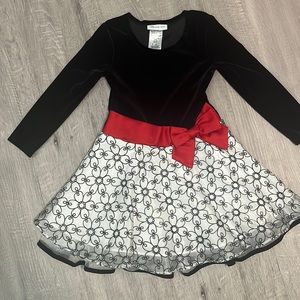 Bonnie Jean Long Sleeve Black Velvet Party Dress